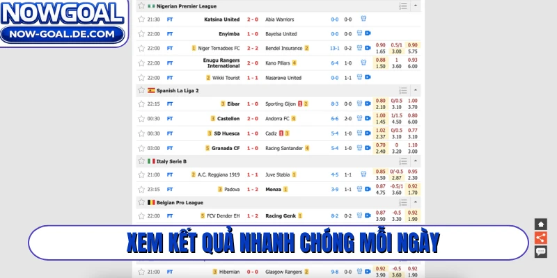 Xem kết quả nhanh chóng mỗi ngày